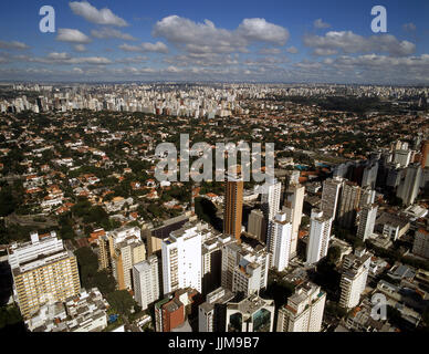 Luftaufnahme, Jardim Europa, Jardim Paulistano, Jardim Paulista, Pinheiros, Sao Paulo, Brasilien Stockfoto