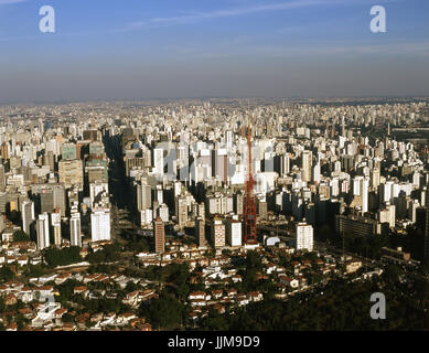 Luftaufnahme, Jardim Europa, Jardim Paulistano, Jardim Paulista, Pinheiros, Sao Paulo, Brasilien Stockfoto