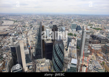 Eine Luftaufnahme des Finanzviertels von der City of London Stockfoto