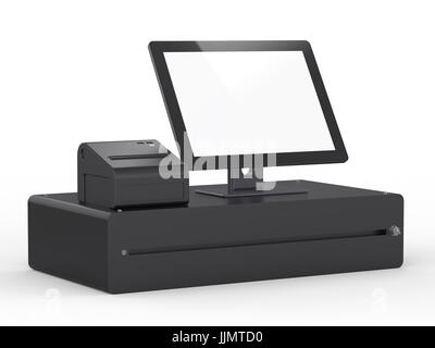 3D Rendering leere Kasse Siebmaschine oder Kasse Stockfoto