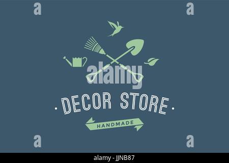 Logo der handgemachten Decor Store Stock Vektor