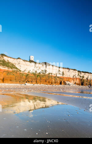 Die gestreiften Klippen von Hunstanton in Norfolk Stockfoto