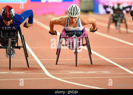 Samantha Kinghorn nahm 2017 an der Para Athletics World Championships im Londoner Olympiastadion Teil. T53 final Stockfoto