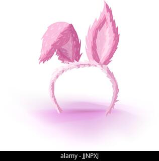 Hasen Ohren auf der Felge. Vektor-Illustration. Maskerade oder Karneval Kostüm Kopfschmuck Stock Vektor
