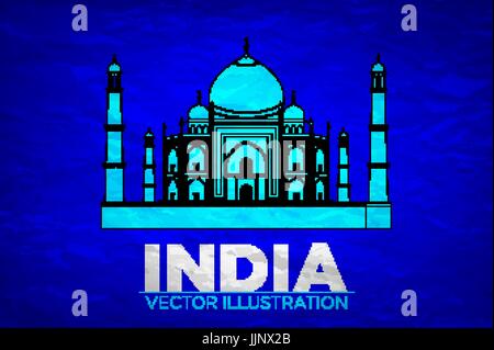 Indien. Taj Mahal auf Vektor-Illustration-Kunst Stock Vektor