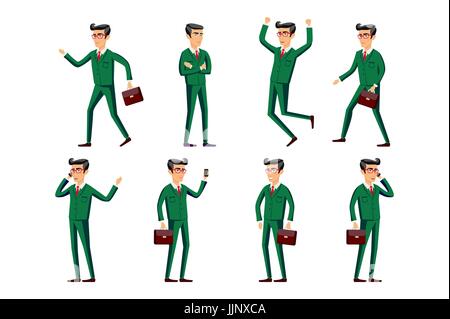 Sammlung von Geschäft Leute Illustrationen in verschiedenen Posen Kunst Stock Vektor