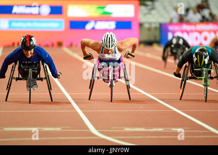 Samantha Kinghorn nahm 2017 an der Para Athletics World Championships im Londoner Olympiastadion Teil. T53 final Stockfoto