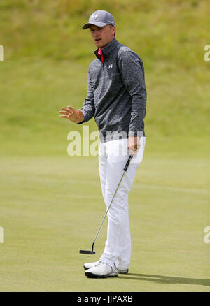 USAS Jordan Spieth während eines der The Open Championship 2017 im Royal Birkdale Golf Club, Southport. Stockfoto