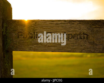 Wanderweg bei Sonnenuntergang an des Teufels Dyke, Sussex. Stockfoto