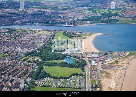 Eine Luftaufnahme von South Shields, North East England, Großbritannien Stockfoto