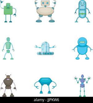 Roboter-Assistenten festgelegt, cartoon-Stil Stock Vektor
