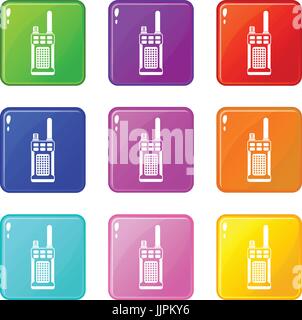 Tragbares Funkgerät set 9 Stock Vektor