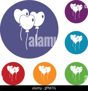 Legen Sie drei Ballons in Form von Herz-Symbole Stock Vektor