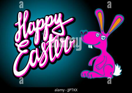 Happy Easter Bunny Karte im Vektorformat. Kunst Stock Vektor