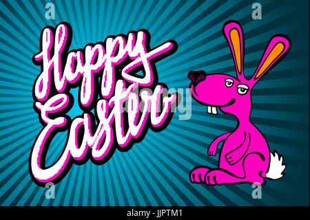 Happy Easter Bunny Karte im Vektorformat. Kunst Stock Vektor