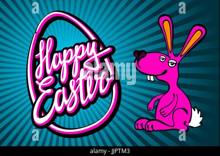 Happy Easter Bunny Karte im Vektorformat. Kunst Stock Vektor