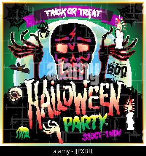 Halloween-Vektor-Illustration - tote Arme vom Boden mit Einladung zum Zombie Party Kunst Stock Vektor