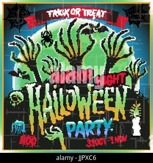 Halloween Party Horror Night Plakat Design-Vorlage. Vektor-Illustration. Kunst Stock Vektor