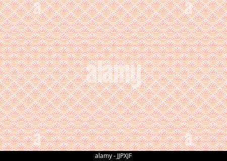 Musterdesign Drachen Fisch skaliert einfach Musterdesign Natur Hintergrund mit japanischen Welle Kreis Muster Pastell-Farben auf hellen orange rosa bac Stock Vektor