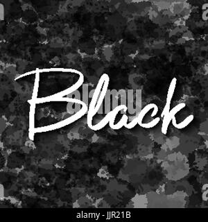 Aquarell schwarz Runde Formen. Handgezeichnete Monochrom Spritzer Flecken Texturen auf weißem Hintergrund. Vektor-Elemente. Halloween Grunge Hintergrund. seaml Stock Vektor