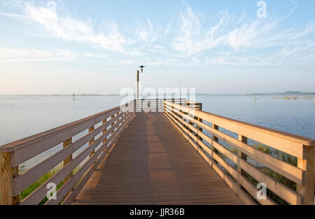 Angeln Plattform am Lake Toho, Kissimmee, Florida. Stockfoto