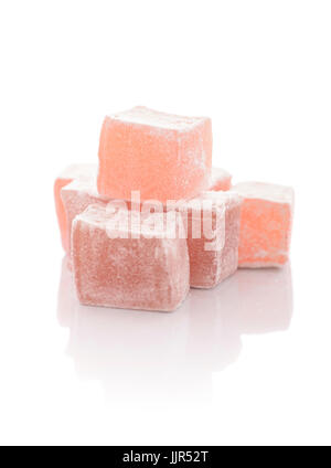 Würfel von Melvin, Turkish Delight, Isolated on White Background Stockfoto