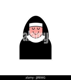 Nonne Symbol Kontur Stil. Katholische religiöse Frau linearen Stil. Stock Vektor
