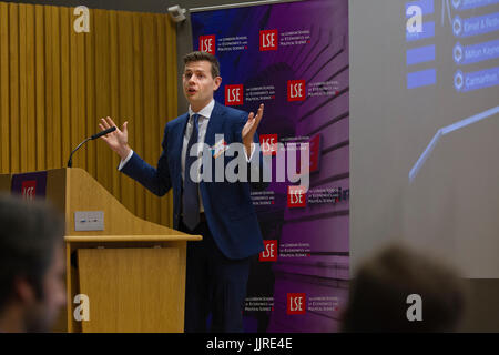 Professor Matthew Goodwin anlässlich der London School of Economics und Political Science, Wahl-Party-Nacht 2017, London, England, UK Stockfoto