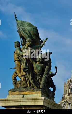 Statue von Vitoriano. Altare Della Patria Grab des unbekannten Soldaten, Rom Italien Stockfoto