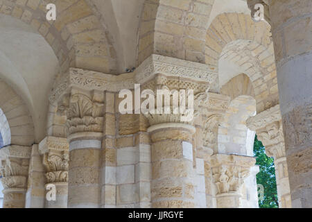 Loiret (45), Saint-Benoît-Sur-Loire, Patrimoine Mondial de seine, Frankreich, Abbaye de Saint-Benoît-Sur-Loire, Ou Abbaye de Fleury, Chapiteau Sous le Stockfoto