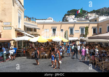 Piazza Umberto auf der Insel Capri, Italien. Stockfoto