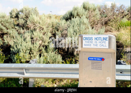 Krisen-Hotline in Rio Grande Gorge, Taos, New Mexico, USA Stockfoto