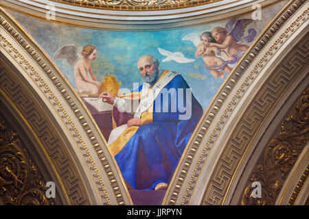TURIN, Italien - 16. März 2017: Das Fresko der St. Leo der große Arzt der Kirche in der Kuppel der Kirche Chiesa di San Massimo Paolo Emilio Volgari (19 Stockfoto
