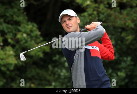 Am ersten Tag der Open Championship 2017 im Royal Birkdale Golf Club, Southport, schlägt Martin Kaymer den 5. Platz ein. DRÜCKEN SIE VERBANDSFOTO. Bilddatum: Donnerstag, 20. Juli 2017. Siehe PA Geschichte GOLF Open. Bildnachweis sollte lauten: Peter Byrne/PA Wire. Stockfoto