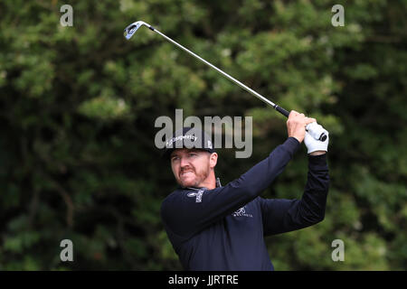 Am ersten Tag der Open Championship 2017 im Royal Birkdale Golf Club, Southport, schlägt der US-Amerikaner Jimmy Walker den 5. Ab. DRÜCKEN SIE VERBANDSFOTO. Bilddatum: Donnerstag, 20. Juli 2017. Siehe PA Geschichte GOLF Open. Bildnachweis sollte lauten: Peter Byrne/PA Wire. Stockfoto