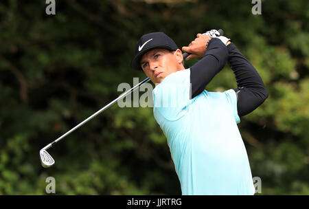 Am ersten Tag der Open Championship 2017 im Royal Birkdale Golf Club, Southport, schlägt der dänische Thorbjorn Olesen den 5. Platz ein. DRÜCKEN SIE VERBANDSFOTO. Bilddatum: Donnerstag, 20. Juli 2017. Siehe PA Geschichte GOLF Open. Bildnachweis sollte lauten: Peter Byrne/PA Wire. Stockfoto