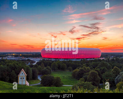 Berühmte Fußballstadion Allianz Arena in München, Bayern, Deutschland, Europa Stockfoto