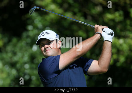 USAS Patrick Reed abschlägt 5. während eines der The Open Championship 2017 im Royal Birkdale Golf Club, Southport. PRESSEVERBAND Foto. Bild Datum: Donnerstag, 20. Juli 2017. Vgl. PA Geschichte GOLF Open. Bildnachweis sollte lauten: Richard Verkäufer/PA Wire. Einschränkungen: Nur zur redaktionellen Verwendung. Keine kommerzielle Nutzung. Standbild-Gebrauch bestimmt. Die Open Championship Logo und klare Verbindung zu The Open Website (TheOpen.com) auf Website-Veröffentlichung enthalten sein. Rufen Sie + 44 (0) 1158 447447 für weitere Informationen. Stockfoto