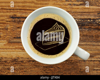 Torte Im Kaffeeschaum Stockfoto