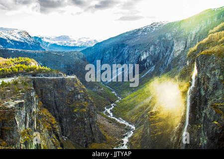 Voringsfossen Wasserfall. Mittel-norwegen, Norwegen. Stockfoto