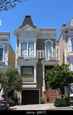 Stick-Stil-Haus, erbaut 1889-90, Japantown, Lower Pacific Heights, obere Fillmore, San Francisco, Kalifornien Stockfoto