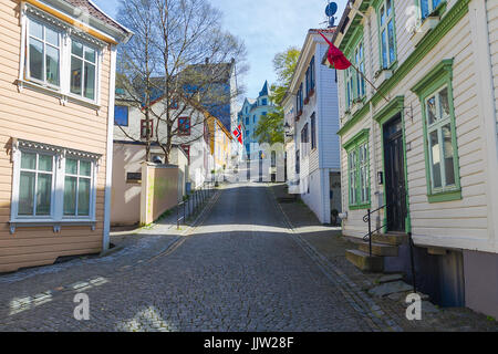 Alte Gasse. Bergen, Norwegen. Stockfoto