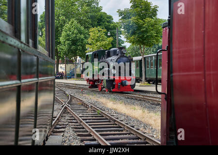 Selfkantbahn, historische Schmalspur-Dampfeisenbahn, Schierwaldenrath, Heinsberg, Nordrhein-Westfalen, Deutschland Stockfoto