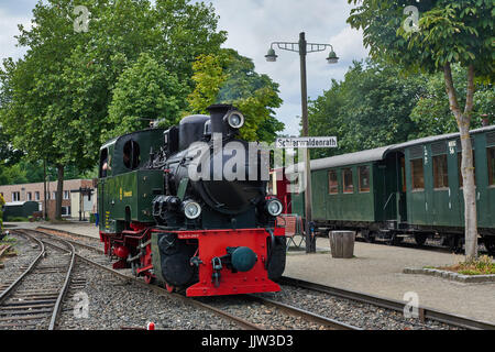 Selfkantbahn, historische Schmalspur-Dampfeisenbahn, Schierwaldenrath, Heinsberg, Nordrhein-Westfalen, Deutschland Stockfoto