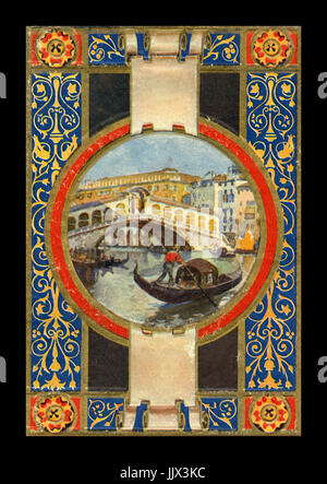 HISTORISCHEN Venedig 1900 ANTIQUARISCHE illustrierte Reiseführer "RICORDO de VENEZIA mit reich verzierten Titelbild Stockfoto