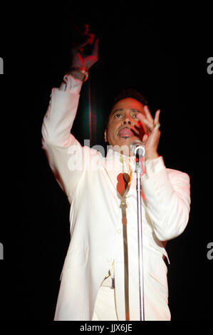 Morris Day Performing Prince 2008 Coachella Festival Indio. Stockfoto