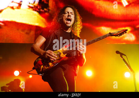 Kirk Hammett Metallica mit 2008 KROQ Weenie Roast Y Fiesta Verizon Wireless Amphitheater Irvine. Stockfoto