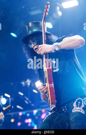 Gitarrist Slash Velvet Revolver durchführen 2007 KROQ LA Invasion Home Depot Center Carson, Kalifornien. Stockfoto