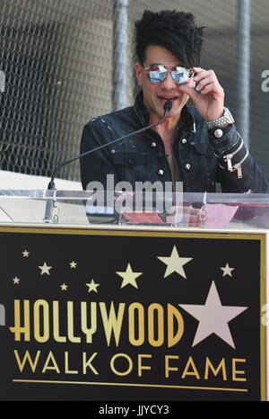 Los Angeles, USA. 20. Juli 2017. Magier Criss Angel spricht während der Zeremonie auf dem Hollywood Walk of Fame in Los Angeles, USA, am 20. Juli 2017 zu Ehren Stern. Bildnachweis: Nick Ut/Xinhua/Alamy Live-Nachrichten Stockfoto