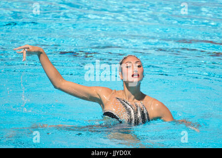 Budapest, Ungarn. 19. Juli 2017. Evangelia Platanioti (GRE) Synchronschwimmen: 17. FINA World Championships 2017 Budapest Women Solo Free Routine Final Runde am Stadtpark - Városliget See in Budapest, Ungarn. Bildnachweis: Enrico Calderoni/AFLO/Alamy Live-Nachrichten Stockfoto